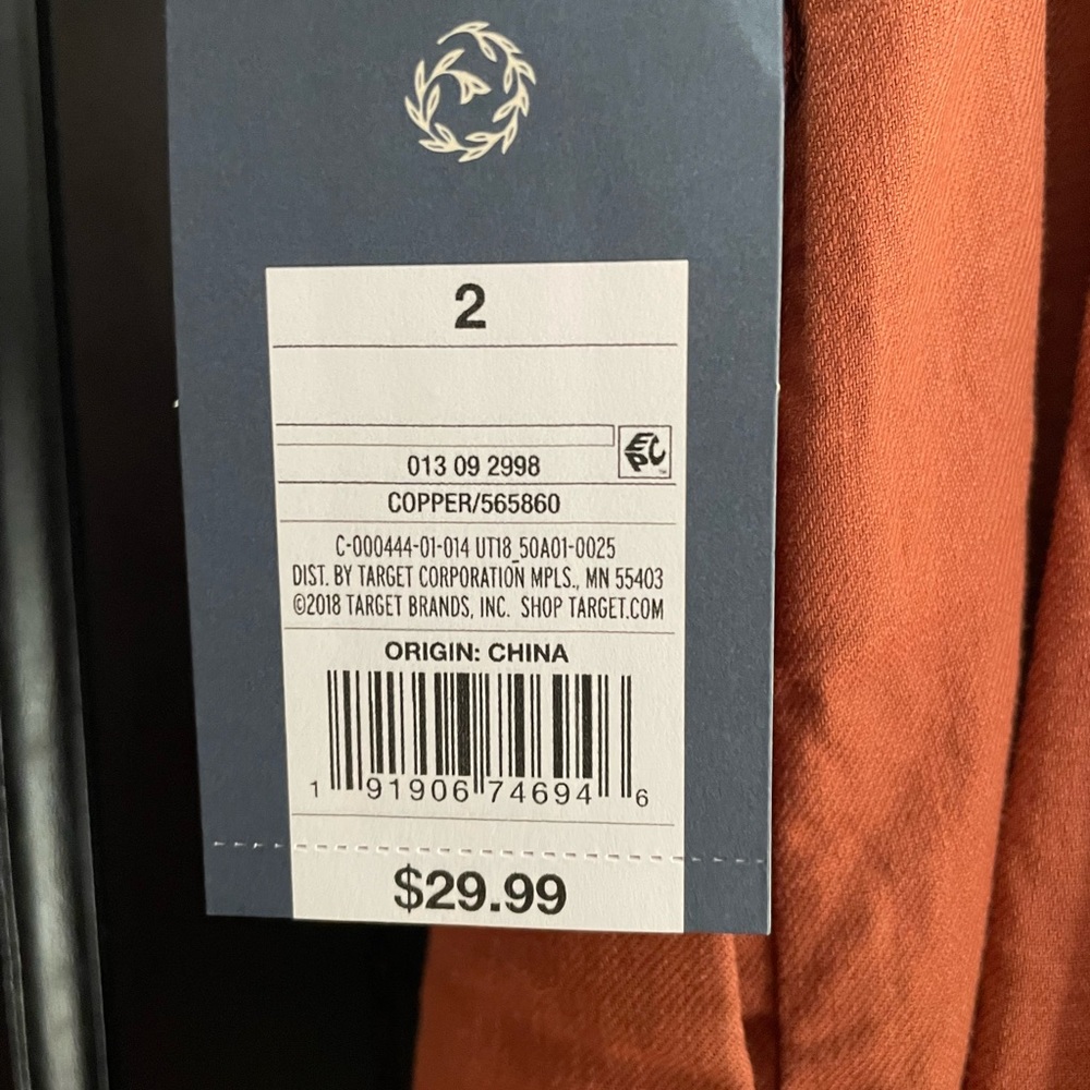 NWT. Copper Universal Thread sleeveless dress. XS.